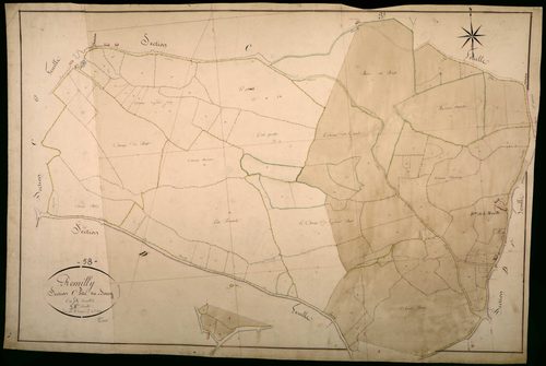 Rémilly, cadastre ancien : plan parcellaire de la section C dite du Bourg, feuille 3