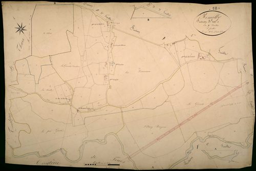 Rémilly, cadastre ancien : plan parcellaire de la section B dite de la Boue, feuille 5