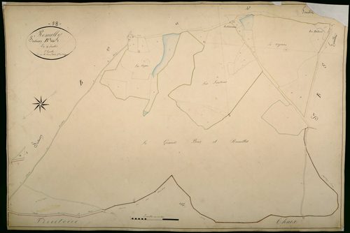 Rémilly, cadastre ancien : plan parcellaire de la section B dite de la Boue, feuille 3