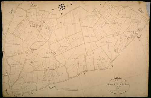 Rouy, cadastre ancien : plan parcellaire de la section B dite de la Barre, feuille 5