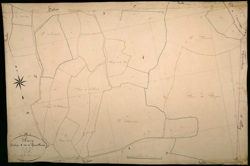 Rouy, cadastre ancien : plan parcellaire de la section A dite de Grandchamp, feuille 2