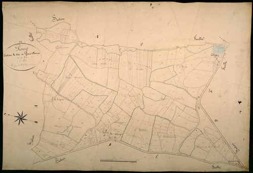 Rouy, cadastre ancien : plan parcellaire de la section A dite de Grandchamp, feuille 6