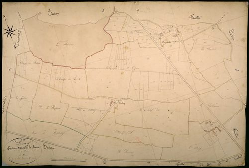 Rouy, cadastre ancien : plan parcellaire de la section B dite de la Barre, feuille 6