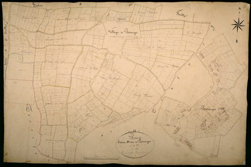 Rouy, cadastre ancien : plan parcellaire de la section D dite de Perranges, feuille 2