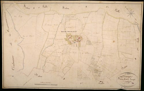 Ruages, cadastre ancien : plan parcellaire de la section B dite de Ruages, feuille 1