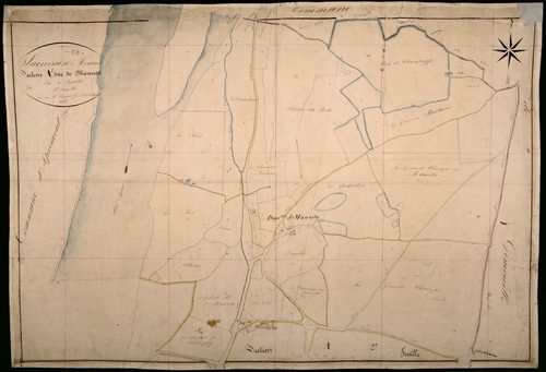 Saincaize-Meauce, cadastre ancien : plan parcellaire de la section A dite de Meauce, feuille 1