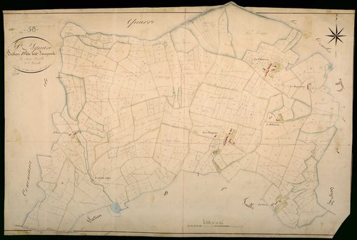 Saint-Agnan, cadastre ancien : plan parcellaire de la section D dite des Pompons, feuille 2