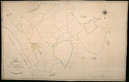 Saint-Agnan, cadastre ancien : plan parcellaire de la section D dite des Pompons, feuille 1