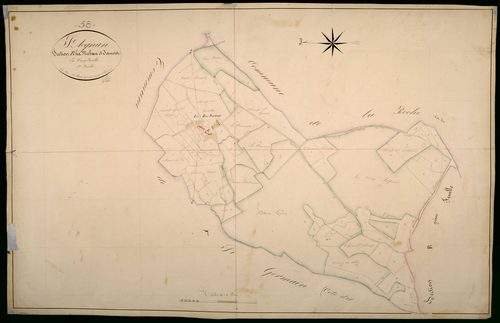 Saint-Agnan, cadastre ancien : plan parcellaire de la section B dite des Michaux et Jarnois, feuille 1