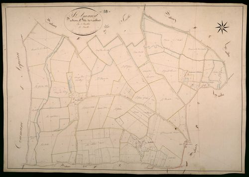 Saint-Amand-en-Puisaye, cadastre ancien : plan parcellaire de la section E dite des Guiblins, feuille 3