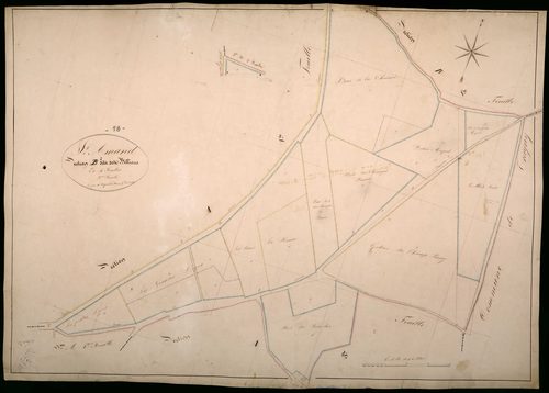 Saint-Amand-en-Puisaye, cadastre ancien : plan parcellaire de la section B dite des Billiens, feuille 2