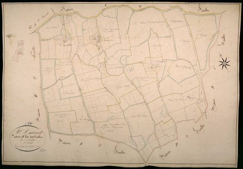 Saint-Amand-en-Puisaye, cadastre ancien : plan parcellaire de la section E dite des Guiblins, feuille 1