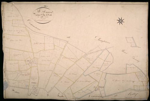Saint-Amand-en-Puisaye, cadastre ancien : plan parcellaire de la section C dite des Rats, feuille 2