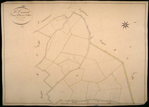 Saint-Amand-en-Puisaye, cadastre ancien : plan parcellaire de la section E dite des Guiblins, feuille 2