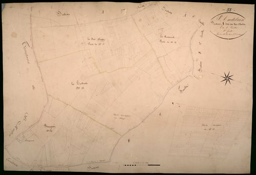 Saint-Andelain, cadastre ancien : plan parcellaire de la section A dite des Bois Chatin, feuille 8