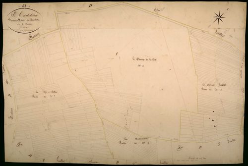 Saint-Andelain, cadastre ancien : plan parcellaire de la section D dite du Bouchot, feuille 3