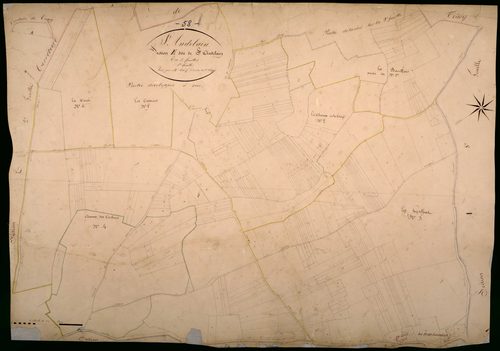 Saint-Andelain, cadastre ancien : plan parcellaire de la section E dite de Saint-Andelain, feuille 1