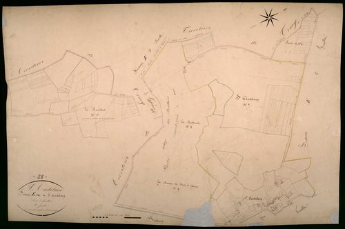 Saint-Andelain, cadastre ancien : plan parcellaire de la section E dite de Saint-Andelain, feuille 2