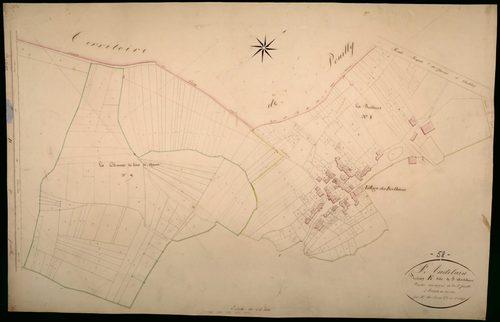 Saint-Andelain, cadastre ancien : plan parcellaire de la section E dite de Saint-Andelain, feuille 2, développement