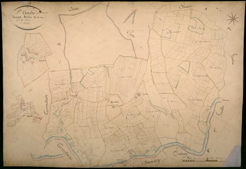Saint-André-en-Morvan, cadastre ancien : plan parcellaire de la section A dite de Villurbain, feuille 1