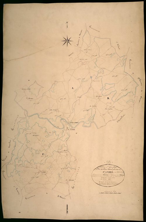 Saint-André-en-Morvan, cadastre ancien : tableau d'assemblage