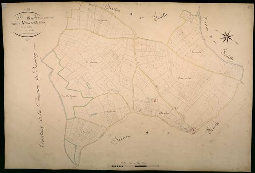 Saint-André-en-Morvan, cadastre ancien : plan parcellaire de la section A dite de Villurbain, feuille 3