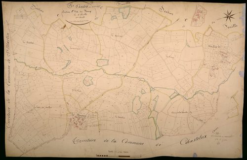 Saint-André-en-Morvan, cadastre ancien : plan parcellaire de la section C dite du Bourg, feuille 6
