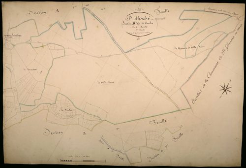 Saint-André-en-Morvan, cadastre ancien : plan parcellaire de la section B dite d'Ouche, feuille 1