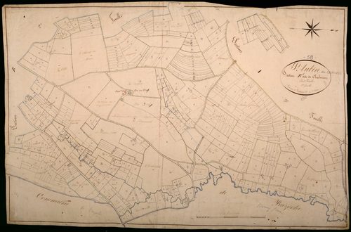 Saint-Aubin-des-Chaumes, cadastre ancien : plan parcellaire de la section B dite de Chalvron, feuille 1
