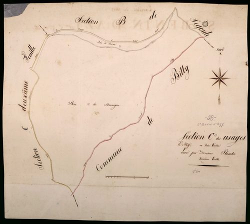 Saint-Benin-d'Azy, cadastre ancien : plan parcellaire de la section C dite des Usages d'Azy, feuille 3