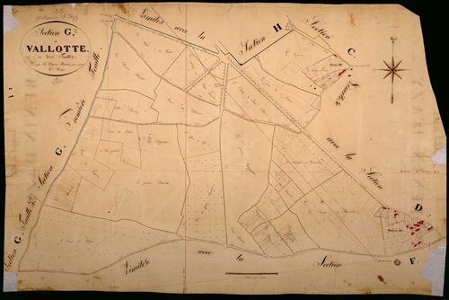 Saint-Benin-d'Azy, cadastre ancien : plan parcellaire de la section G dite de Valotte, feuille 2