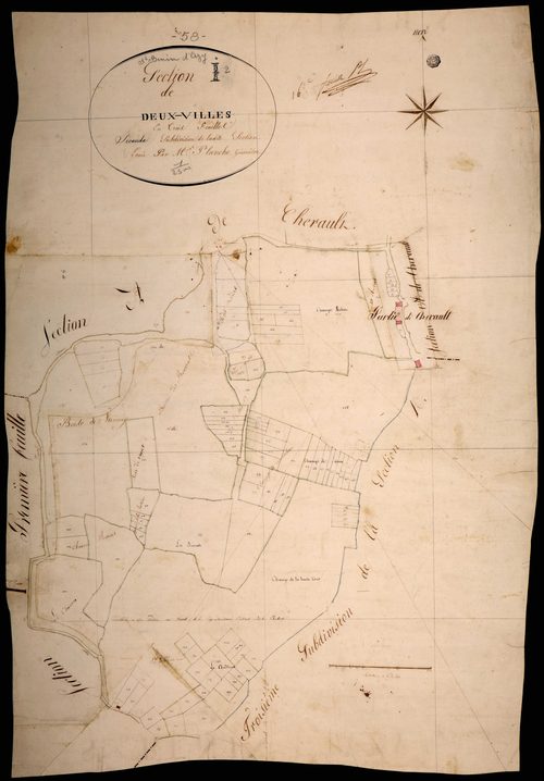 Saint-Benin-d'Azy, cadastre ancien : plan parcellaire de la section I dite de Deux Villes, feuille 2