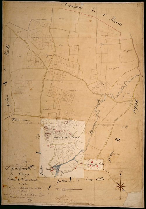 Saint-Benin-d'Azy, cadastre ancien : plan parcellaire de la section A dite de Chérault, feuille 1