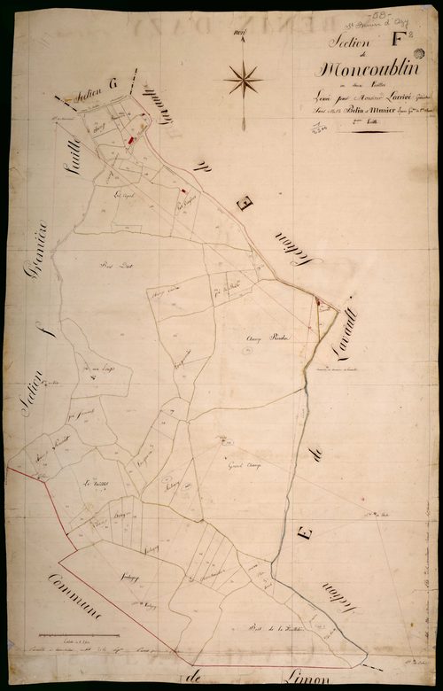 Saint-Benin-d'Azy, cadastre ancien : plan parcellaire de la section F dite de Montgoublin, feuille 2