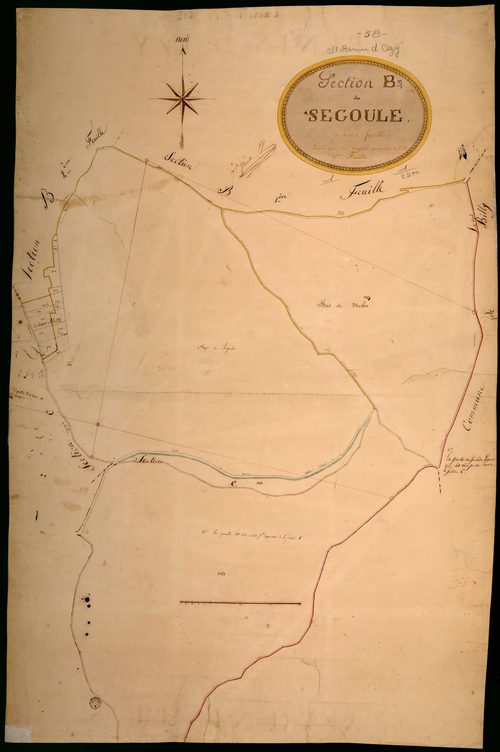 Saint-Benin-d'Azy, cadastre ancien : plan parcellaire de la section B dite de Segoule, feuille 3