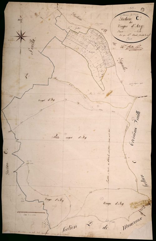 Saint-Benin-d'Azy, cadastre ancien : plan parcellaire de la section C dite des Usages d'Azy, feuille 2