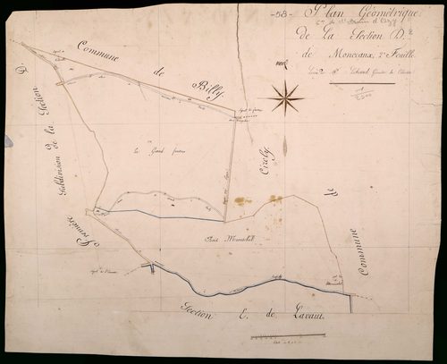 Saint-Benin-d'Azy, cadastre ancien : plan parcellaire de la section D dite de Mousseaux, feuille 2