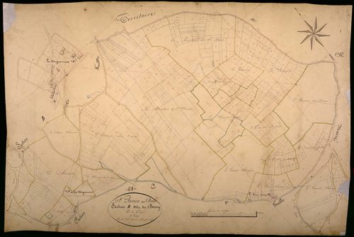 Saint-Benin-des-Bois, cadastre ancien : plan parcellaire de la section B dite du Bourg, feuille 5