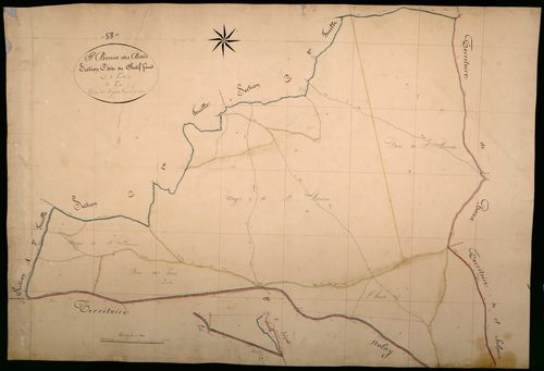 Saint-Benin-des-Bois, cadastre ancien : plan parcellaire de la section C dite du Chétif Four, feuille 3