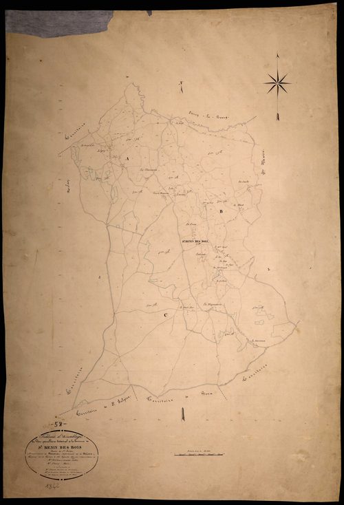Saint-Benin-des-Bois, cadastre ancien : tableau d'assemblage