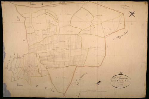 Saint-Bonnot, cadastre ancien : plan parcellaire de la section B dite de Rosay, feuille 1