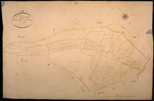 Saint-Bonnot, cadastre ancien : plan parcellaire de la section A dite du Bourg, feuille 2