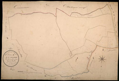 Sainte-Colombe-des-Bois, cadastre ancien : plan parcellaire de la section D dite de Sainte-Colombe, feuille 3