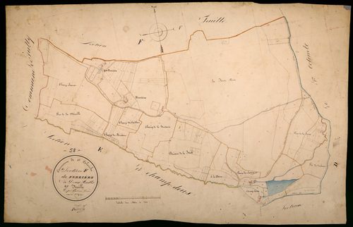 Sainte-Colombe-des-Bois, cadastre ancien : plan parcellaire de la section F dite de Ferrières, feuille 2