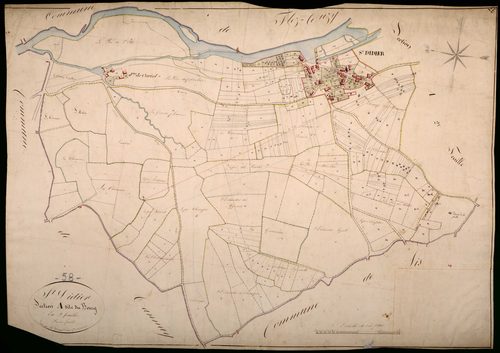 Saint-Didier, cadastre ancien : plan parcellaire de la section A dite du Bourg, feuille 1