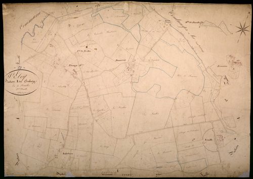 Saint-Éloi, cadastre ancien : plan parcellaire de la section A dite de Chaluzy, feuille 3