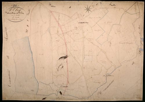 Saint-Éloi, cadastre ancien : plan parcellaire de la section B dite de Saint-Éloi, feuille 3