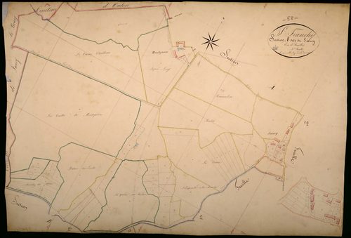 Saint-Franchy, cadastre ancien : plan parcellaire de la section A dite de Sancy, feuille 3