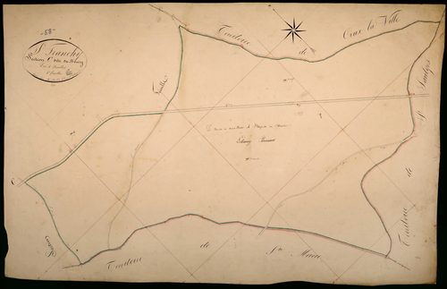 Saint-Franchy, cadastre ancien : plan parcellaire de la section C dite du Bourg, feuille 8