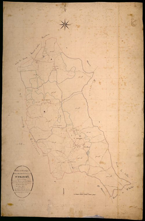 Saint-Franchy, cadastre ancien : tableau d'assemblage